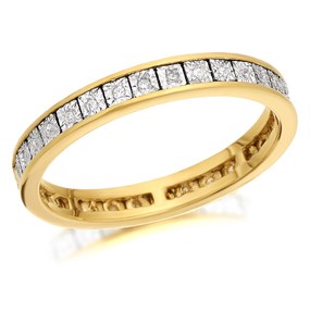 9ct Gold Diamond Full Eternity Ring - 10pts - D89048
