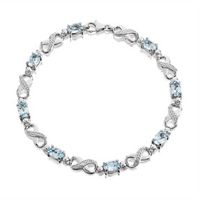 My Diamonds Silver Blue Topaz And Diamond Bracelet - D90139