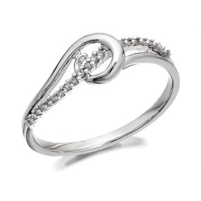 My Diamonds Silver Diamond Open Knot Ring - 10pts - D9052