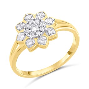 9ct Gold Fancy Diamond Cluster Ring; 1/4ct - D92124