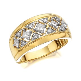 9ct Gold Diamond Band Ring - 1/2ct - D9234