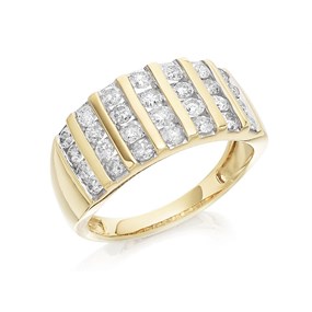 9ct Gold 1 Carat Diamond Band Ring - D9262