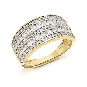 9ct Gold 1 Carat Diamond Band Ring - D9267