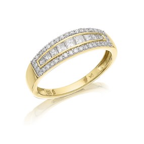 9ct Gold Diamond Band Ring - 1/2ct - D9285