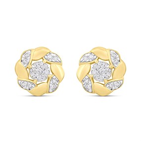 9ct Gold Diamond-Set Knot Stud Earrings - D94175