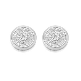 9ct White Gold Diamond Cluster Stud Earrings - 1/4ct per pair - D9497