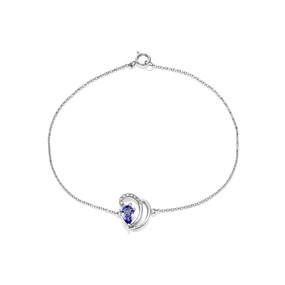 9ct White Gold Tanzanite And Diamond Swirl Bracelet - D95106