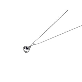 9ct White Gold Sapphire And Diamond Necklace - D95118