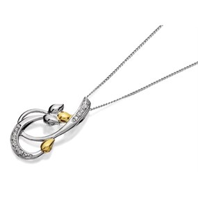 9ct Gold Two Colour Fancy Diamond Necklace - 7pts - D9548