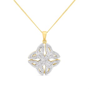 9ct Diamond-Set Celtic Style Necklace - D97128