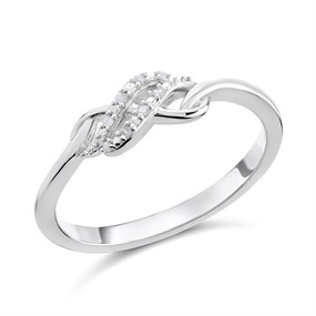 My Diamonds Silver Diamond Twist Ring - D99139