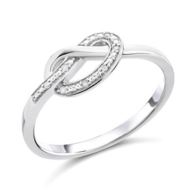 My Diamonds Silver Diamond Knot Ring - D99140