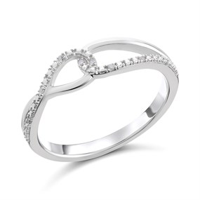 My Diamonds Silver Diamond Loop Ring - D99141