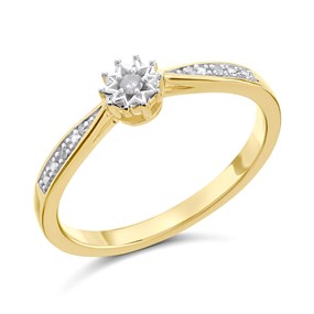 My Diamonds Gold Plated Silver Diamond Ring - 5pts - D99151