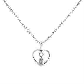 My Diamonds Silver Diamond Heart Necklace - D99173