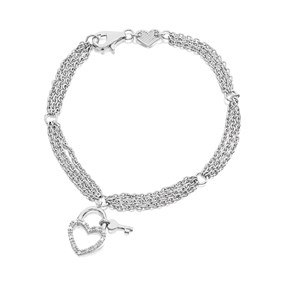 My Diamonds Silver Three Strand Bracelet - 5pts - D99196