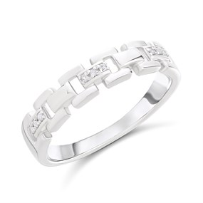 My Diamonds Silver Diamond-Set Open Ring - D99234