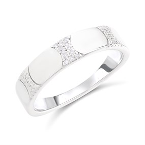 My Diamonds Silver Diamond-Set Band Ring - D99242