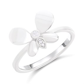 My Diamonds Silver Diamond-Set Butterfly Ring - D99247