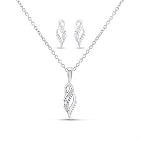 My Diamond Silver Diamond-Set Swirl Gift Set - D99255