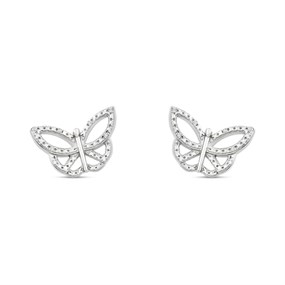 My Diamonds Silver Diamond-Set Butterfly Earrings - D99259