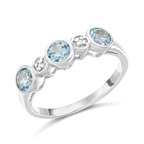 My Diamonds Silver Blue Topaz And Diamond Ring - D99293