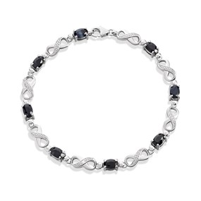 My Diamonds Silver Sapphire And Diamond Bracelet - D99295