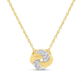 My Diamonds Gold Plated And Silver Diamond-Set Knot Necklace - D99305