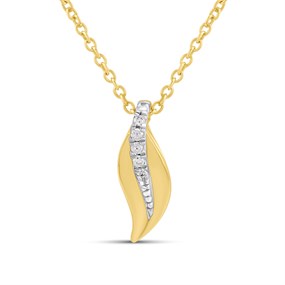 My Diamonds Gold Plated And Silver Diamond-Set Swirl Necklace - D99309