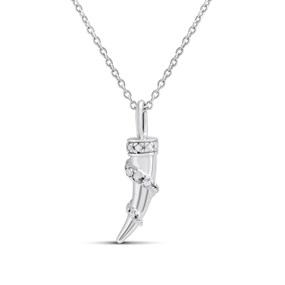 My Diamonds Silver Diamond-Set Tooth Necklace - D99312