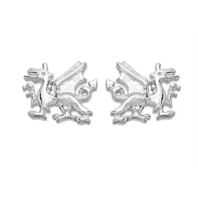Silver Welsh Dragon Stud Earrings - 7mm - F01004