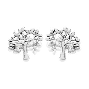 Silver Tree Of Life Stud Earrings - 7mm - F01015