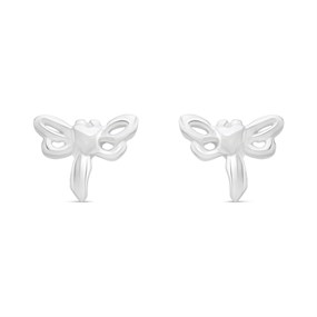 Silver Dragonfly Stud Earrings -7mm - F01025