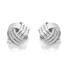 Silver Knot Stud Earrings - 7mm - F0231