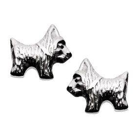 Silver Scottie Dog Earrings - 7mm - F0237