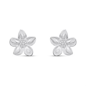 Silver Flower Stud Earrings- 10mm - F0258