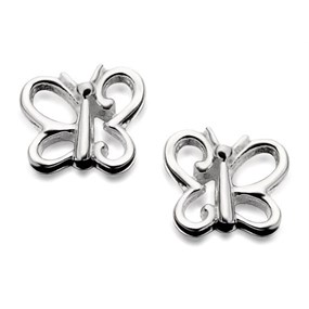 Silver Butterfly Stud Earrings - 7mm - F0261