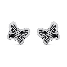 Silver Butterfly Stud Earrings - F0273