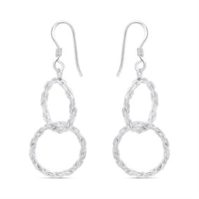 Silver Circles Drop Earrings - F05028