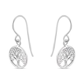 Silver Tree Of Life Earrings - F05030