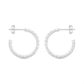 Silver Twist Wire Earrings - 20mm - F10016