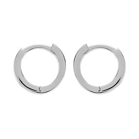 Silver Huggie Hoop Earrings - 12mm - F13108