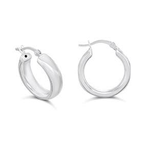 Silver Wide Chunky Hoop Earrings - F13173