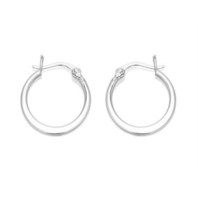 Silver Creole Hoop Earrings - 18mm - F1360