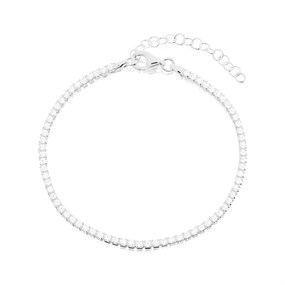 Silver Cubic Zirconia Tennis Bracelet - 7.75in - F14007