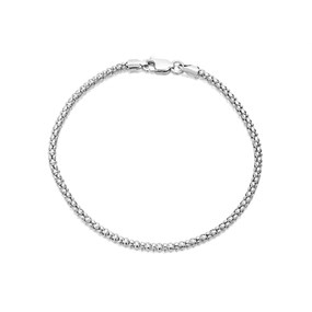 Silver Popcorn Bracelet - 7.5in - F1491