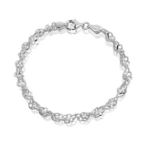 Silver Twisted Bracelet - 7.5in - F1706
