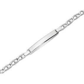 Silver Anchor Identity Bracelet - 7in - F2380