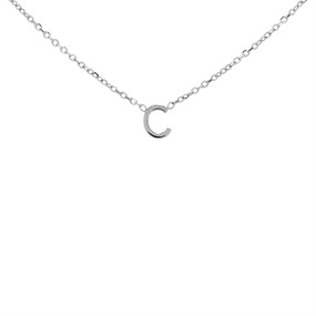 Silver Mini Initial C Necklace - F35102