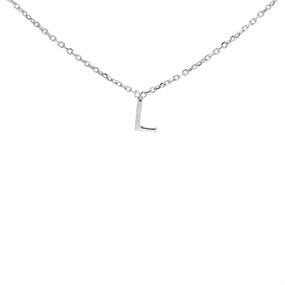Silver Mini Initial L Necklace - F35111